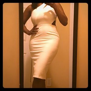 ASOS White Midi Dress with Cutouts